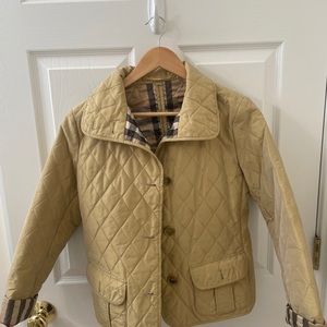 Preppy Burberry Quilted jacket- Tan/Gold MEDIUM